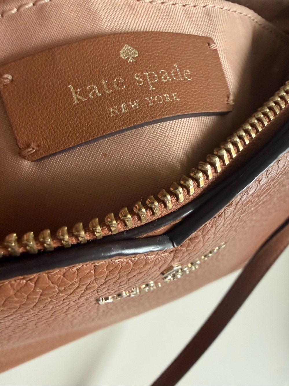 kate spade Brown Pebbled Leather Crossbody Bag - Picture 10 of 11